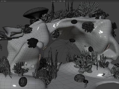 Roccia della barriera corallina 3 Modello 3D