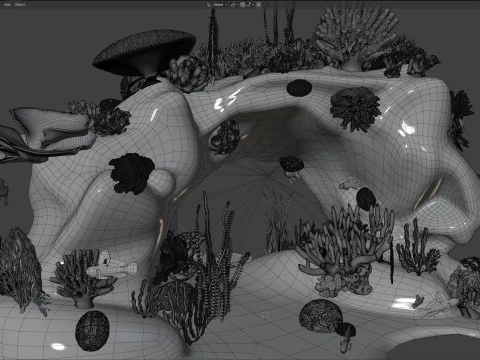 Coral Reef Rock 3 3D Model
