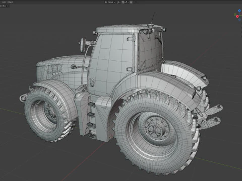 AT 502B Tractor Agricultural 3D Model