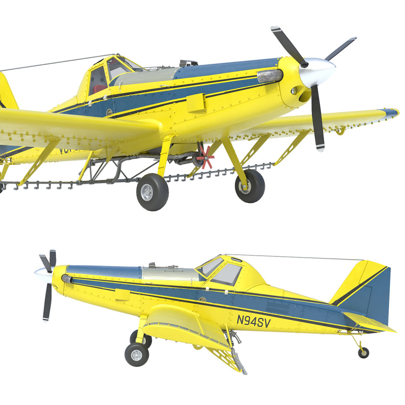 Pesawat Pertanian Traktor Udara AT 502B Model 3D .c4d .max .obj .3ds .fbx .stl .blend 