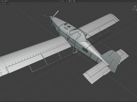 Pesawat Pertanian Traktor Udara AT 502B Model 3D