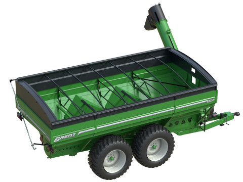 ब्रेंट 1596 डुअल ऑगर ग्रेन कार्ट 3D मॉडल