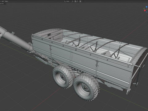 ब्रेंट 1596 डुअल ऑगर ग्रेन कार्ट 3D मॉडल