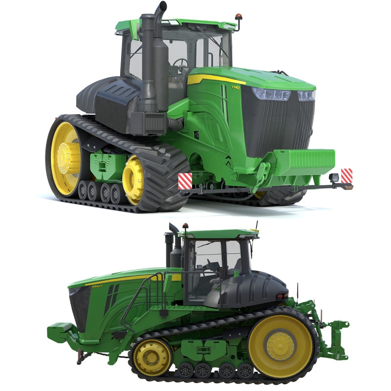 Trattore cingolato John Tractor 9RT Modello 3D .c4d .max .obj .3ds .fbx .stl .blend
