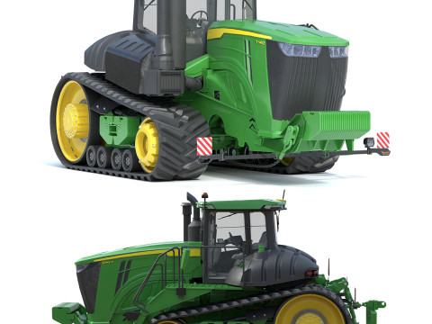 존 트랙터 9RT 트랙 트랙터 3D 모델