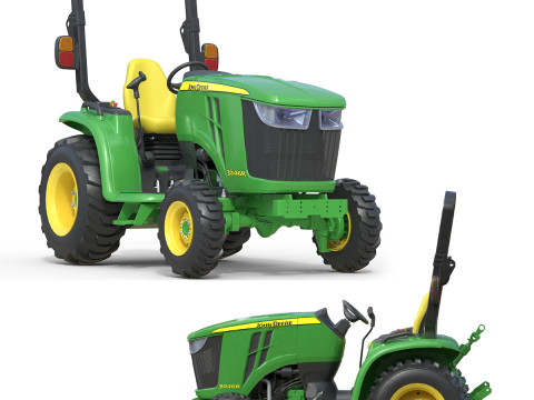 Tracteur utilitaire compact John Deere 3046R Modèle 3D