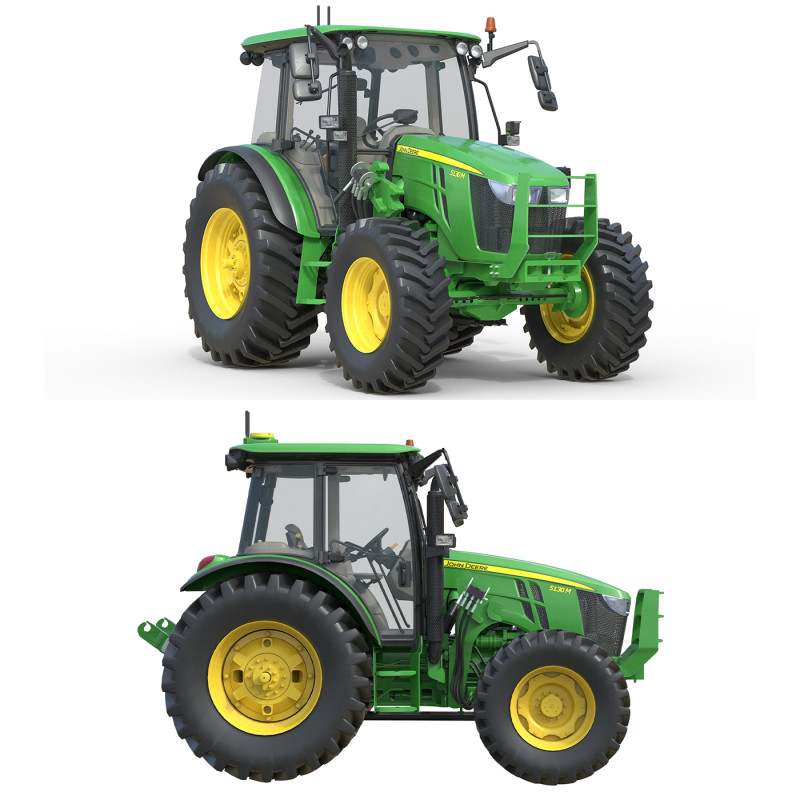 존 데리 5130M 트랙터 3D 모델 .c4d .max .obj .3ds .fbx .stl .blend 
