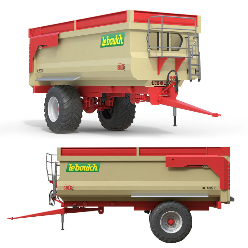 Leboulch Gold2 XL tipping trailer 3D Model .c4d .max .obj .3ds .fbx .stl .blend