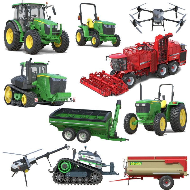 Колекція сільськогосподарських автомобілів v2 3D Модель .c4d .max .obj .3ds .fbx .stl .blend 