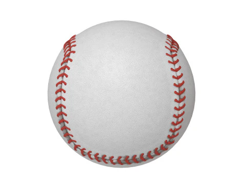 Baseball and bat 3D Model