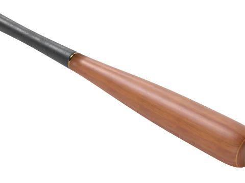 Baseball and bat 3D Model