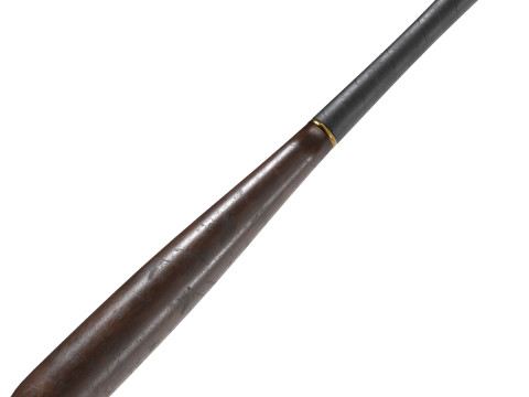 Batte de baseball en bois foncé Modèle 3D