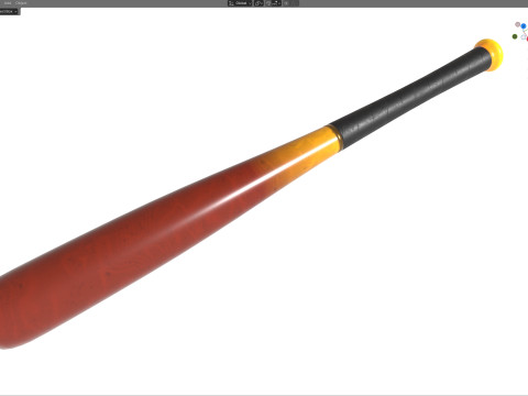 Baseball bat Red fire 3D Model