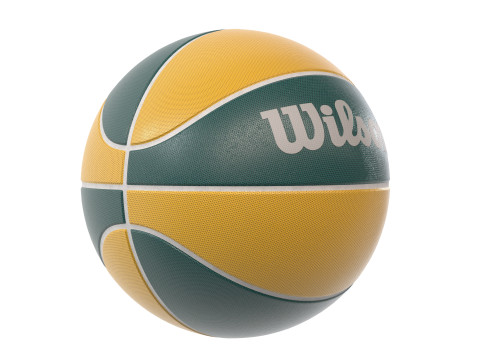 Red de baloncesto y pelotas de baloncesto. Modelo 3D