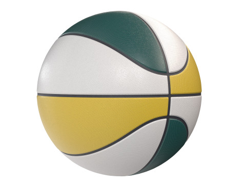 Red de baloncesto y pelotas de baloncesto. Modelo 3D
