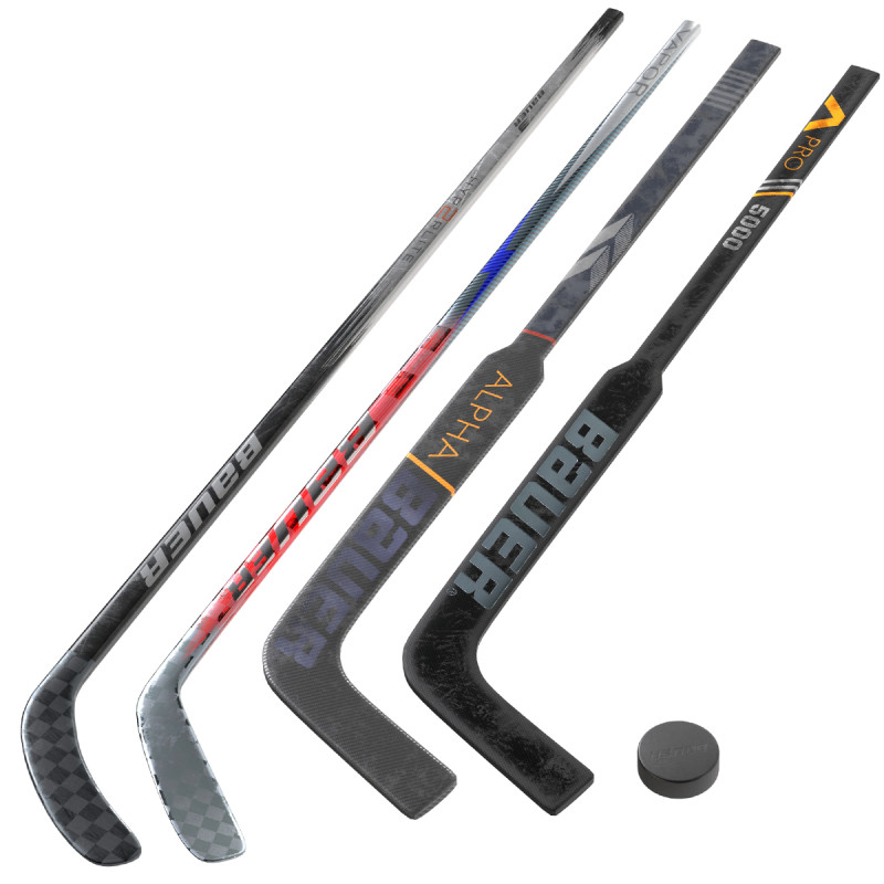 Tacos e disco de hóquei Bauer Modelo 3D .c4d .max .obj .3ds .fbx .stl .blend 