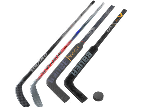 Tacos e disco de hóquei Bauer Modelo 3D