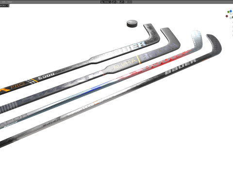 Tacos e disco de hóquei Bauer Modelo 3D