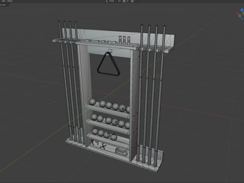 당구 큐 랙 3D 모델