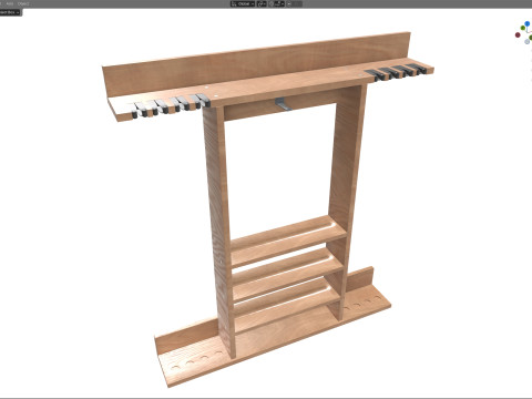 Estante para tacos de billar vacío Modelo 3D