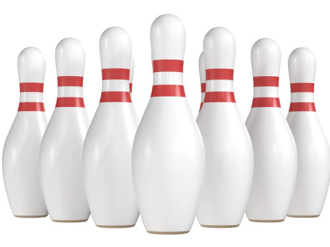 Bowlin pins and balls 3D Model