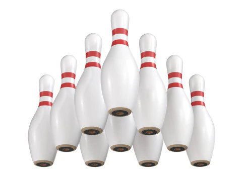 Bowlin pins and balls 3D Model