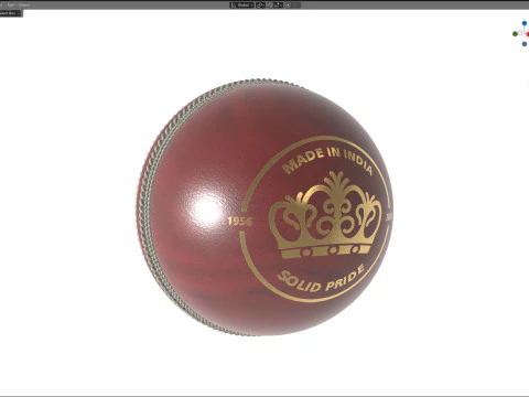 Cricket ball red crown 3D Model