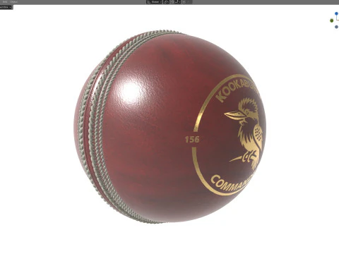 Czerwona piłka do krykieta kookaburra Model 3D