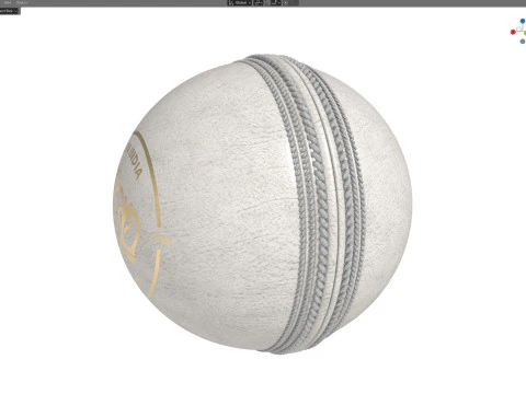 Cricket ball white crown 3D Model