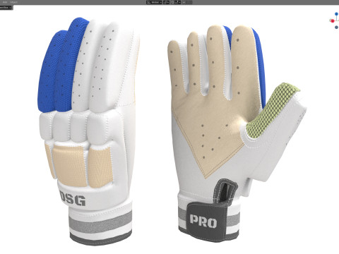 板球手套 3D 模型