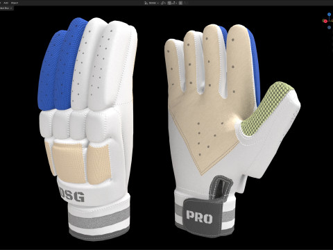 板球手套 3D 模型
