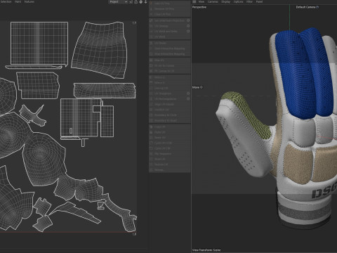 板球手套 3D 模型
