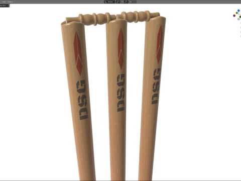 Cricket stump wicket 3D Model