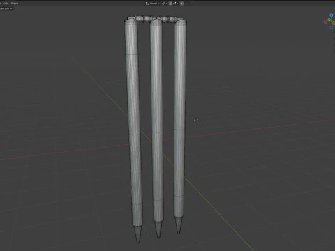 Cricket stump wicket 3D Model