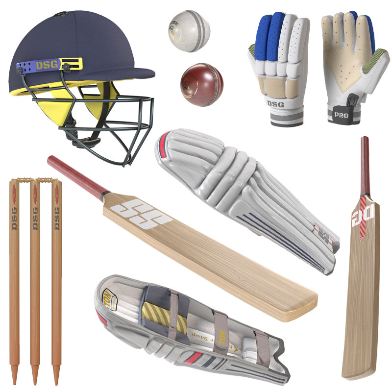Cricket Sports collection 3D Model .c4d .max .obj .3ds .fbx .stl .blend 
