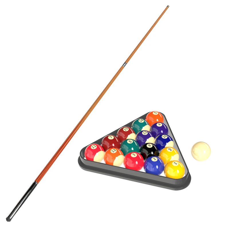 Cue stick and balls 3D Model .c4d .max .obj .3ds .fbx .stl .blend 
