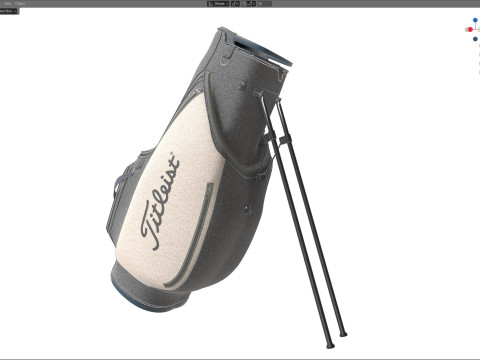 Gold club bag 3D Model