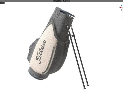 Gold club bag 3D Model