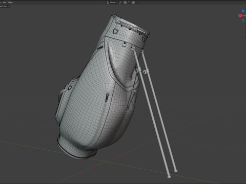Gold club bag 3D Model