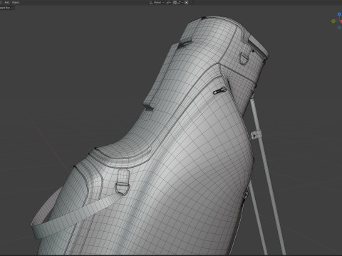 Gold club bag 3D Model