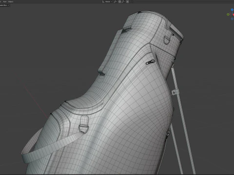 Gold club bag 3D Model