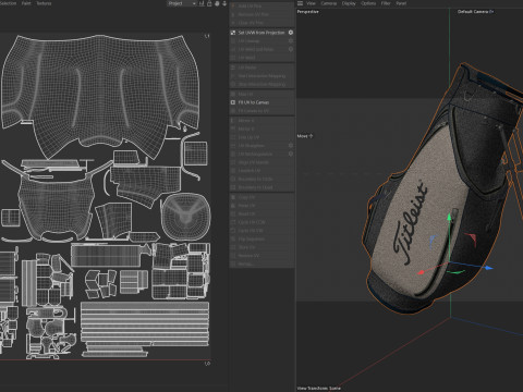 Gold club bag 3D Model