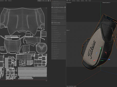 Gold club bag 3D Model