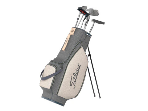 Golf Bag Clubs and Putter 3D Model