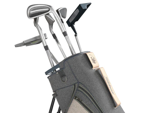 Golf Bag Clubs and Putter 3D Model