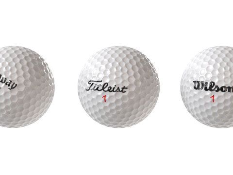 Pelotas de golf y tee Modelo 3D
