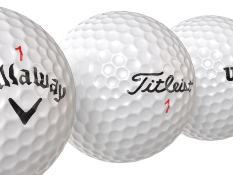 Pelotas de golf y tee Modelo 3D