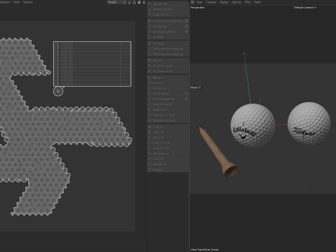 Pelotas de golf y tee Modelo 3D