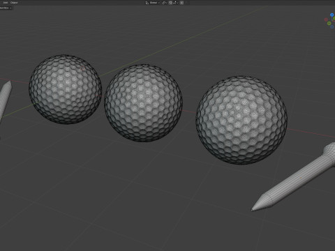 Pelotas de golf y tee Modelo 3D