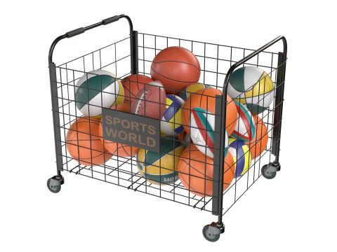 Metal ball storage black and multiple balls 3D Model